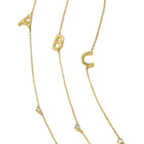 Collar Inicial - Collar de Acero Chapado en Oro de 14K Delicado e Impermeable para venta al por mayor de HoopLa