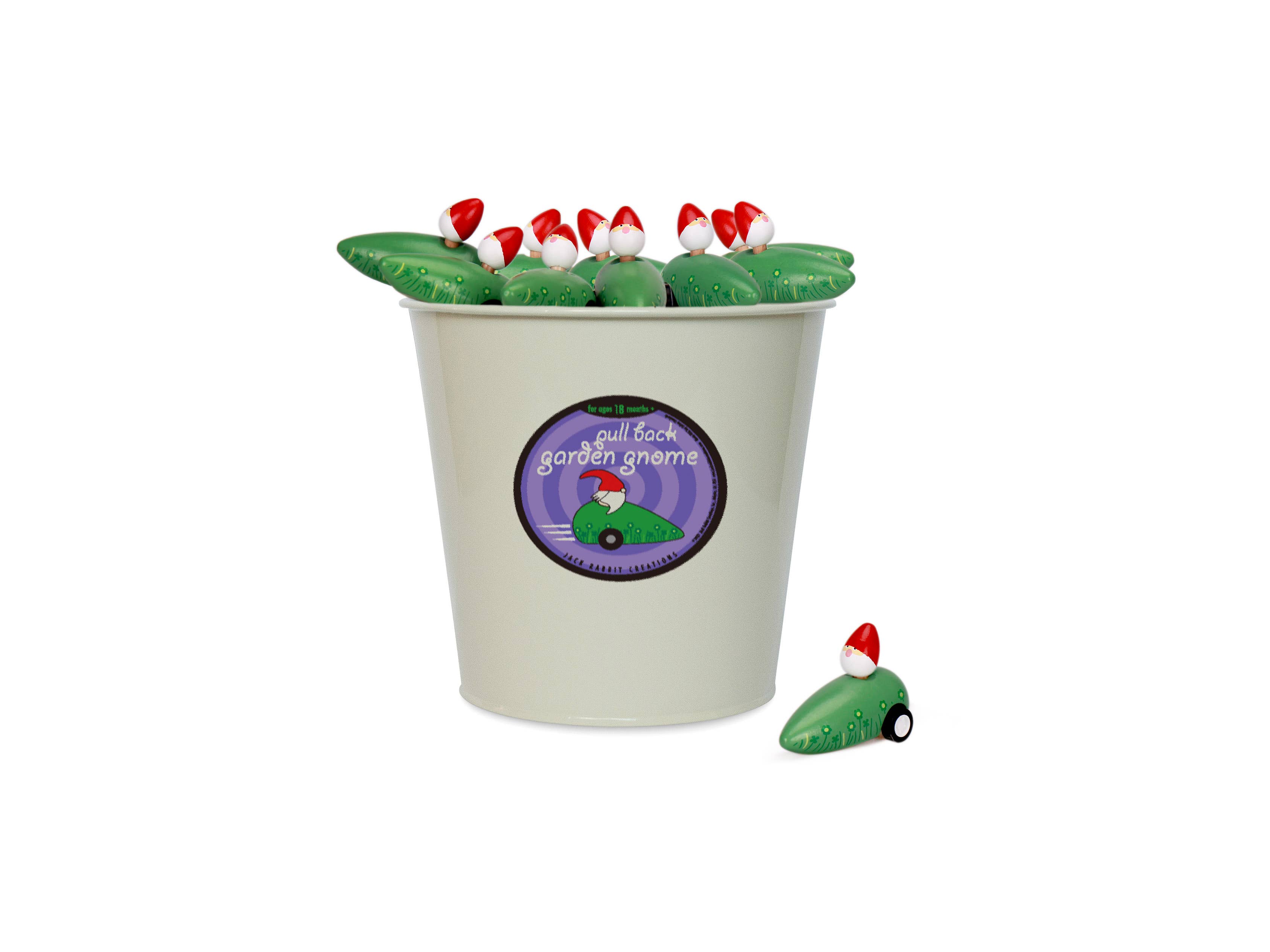 Jack Rabbit Creations - Vente Jouet en bois – enfant - Lot de 24 recharges Pull Back Garden Nome1