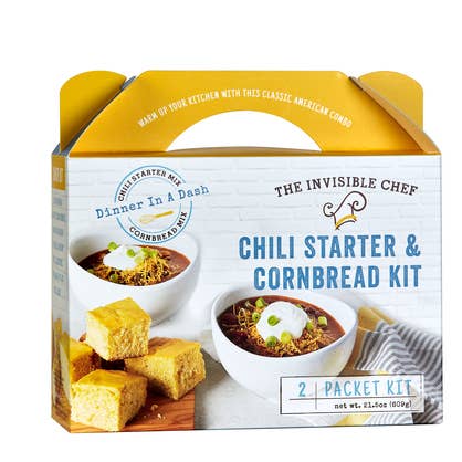 The Invisible Chef - Wholesale DIY Food Kit - Chili Starter & Cornbread Kit - 21.75 oz