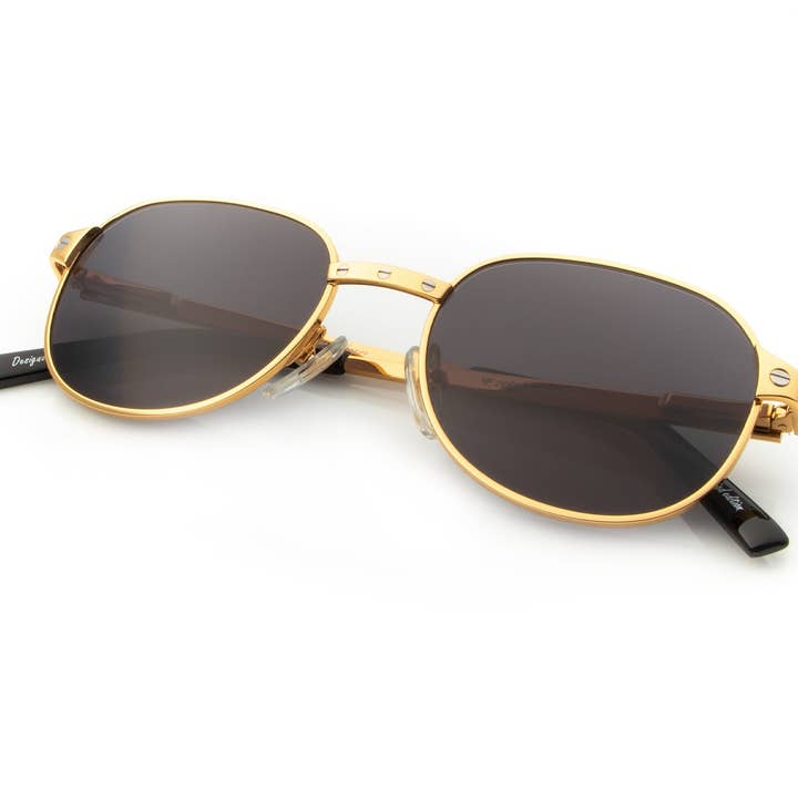 Colección Love: Detroit Player 2 oro de 24 quilates (negro azabache) para venta al por mayor de Vintage Frames Company