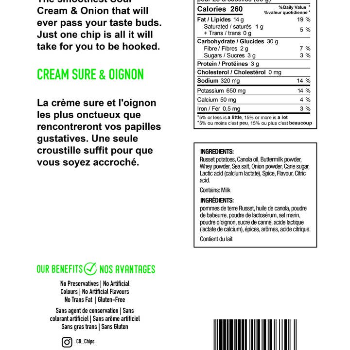 Covered Bridge - Wholesale Chips - 170g Sour Cream & Onion1