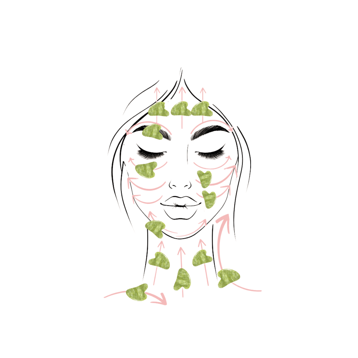 Rosy Lana - Wholesale Gua Sha Tool - Green Jade Gua Sha1