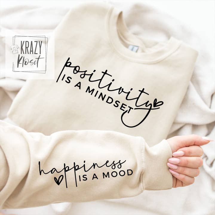 Krazy Kloset - Wholesale Graphic Sweatshirt - Women's - Positivity is a Mindset A51