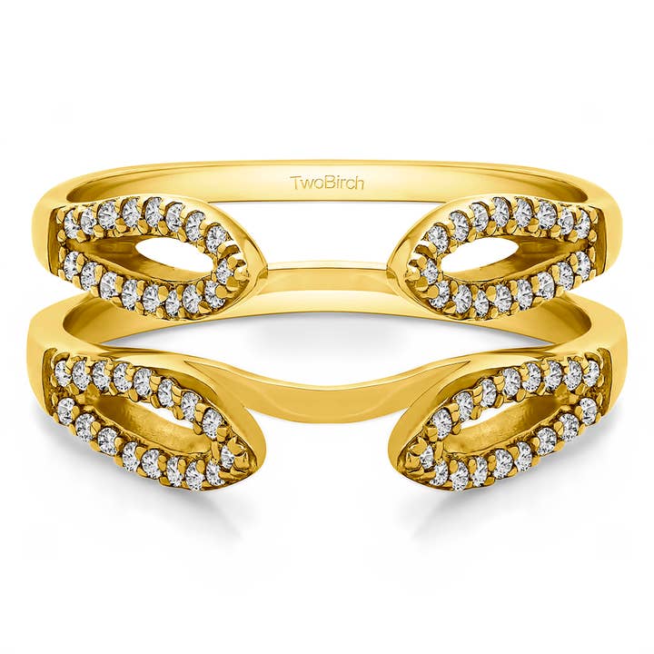 0,34 ct. Anello Cathedral Infinity in oro giallo per la vendita all'ingrosso da parte di TwoBirch