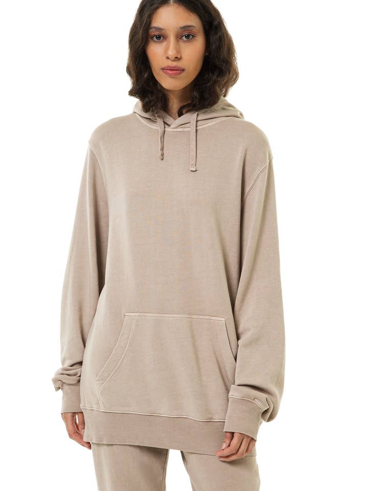 MAHA YOGI STONE HOODIE COFFEE YARN FRENCH TERRY - TAN for wholesale by Maha Yogi