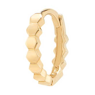 Cerchio Huggie Huggie massiccio esagonale in oro 14 carati per la vendita all'ingrosso da parte di Musemond