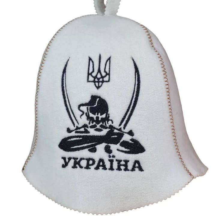 Hut für Sauna und Bad mit patriotischer Stickerei Kosakenwitz für den Großhandel von SUNROZ