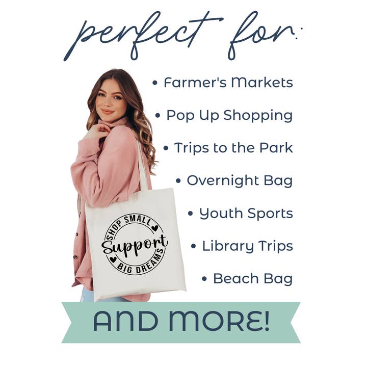 Lillie Dimple - Wholesale Tote Bag - Women's - Sports Mom Canvas Tote Bag