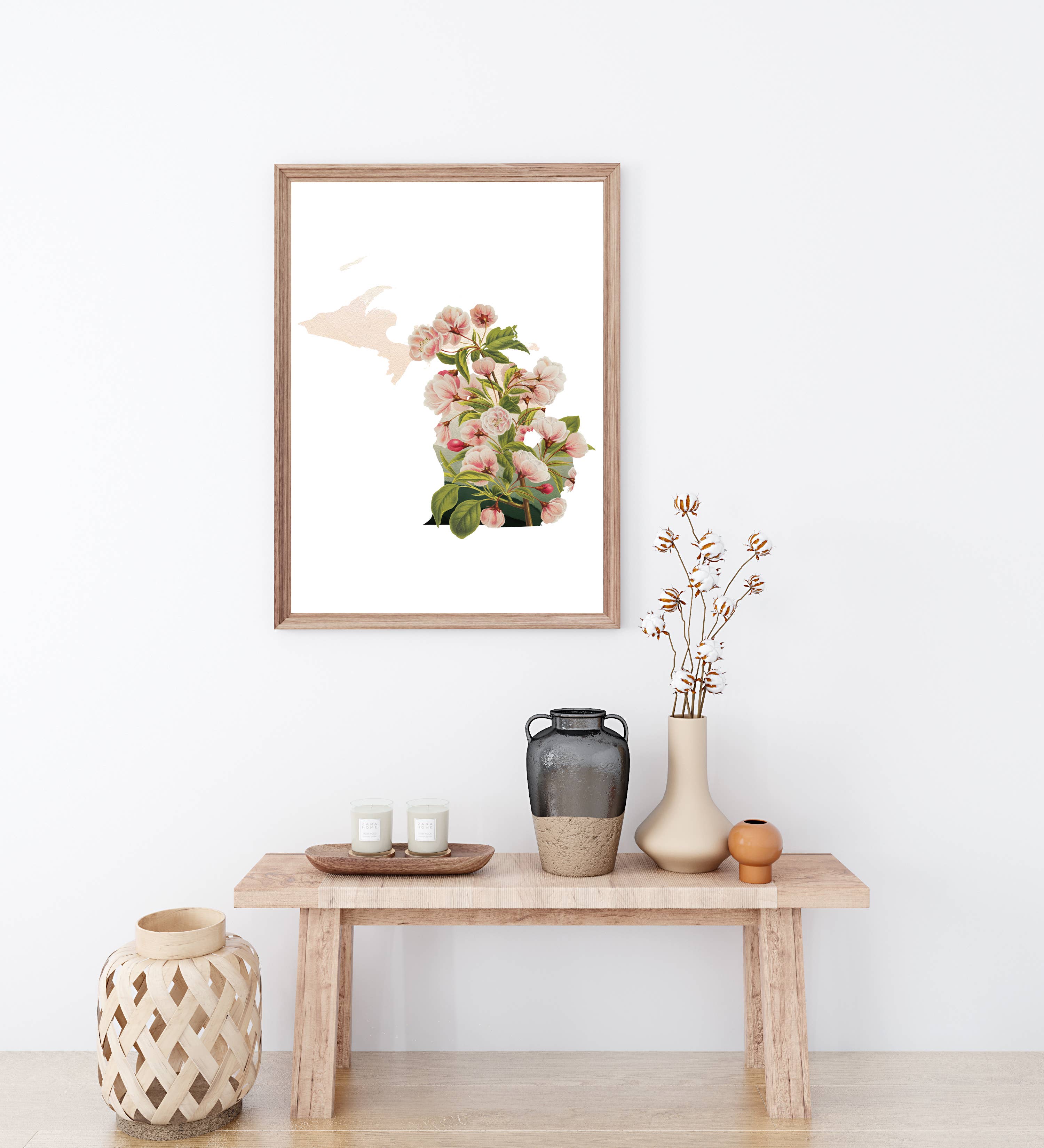 Paperfinch Design – Großhandel Kunstdruck – Kunstdruck Michigan Apfelblüte | Serie der Staatsblumen4