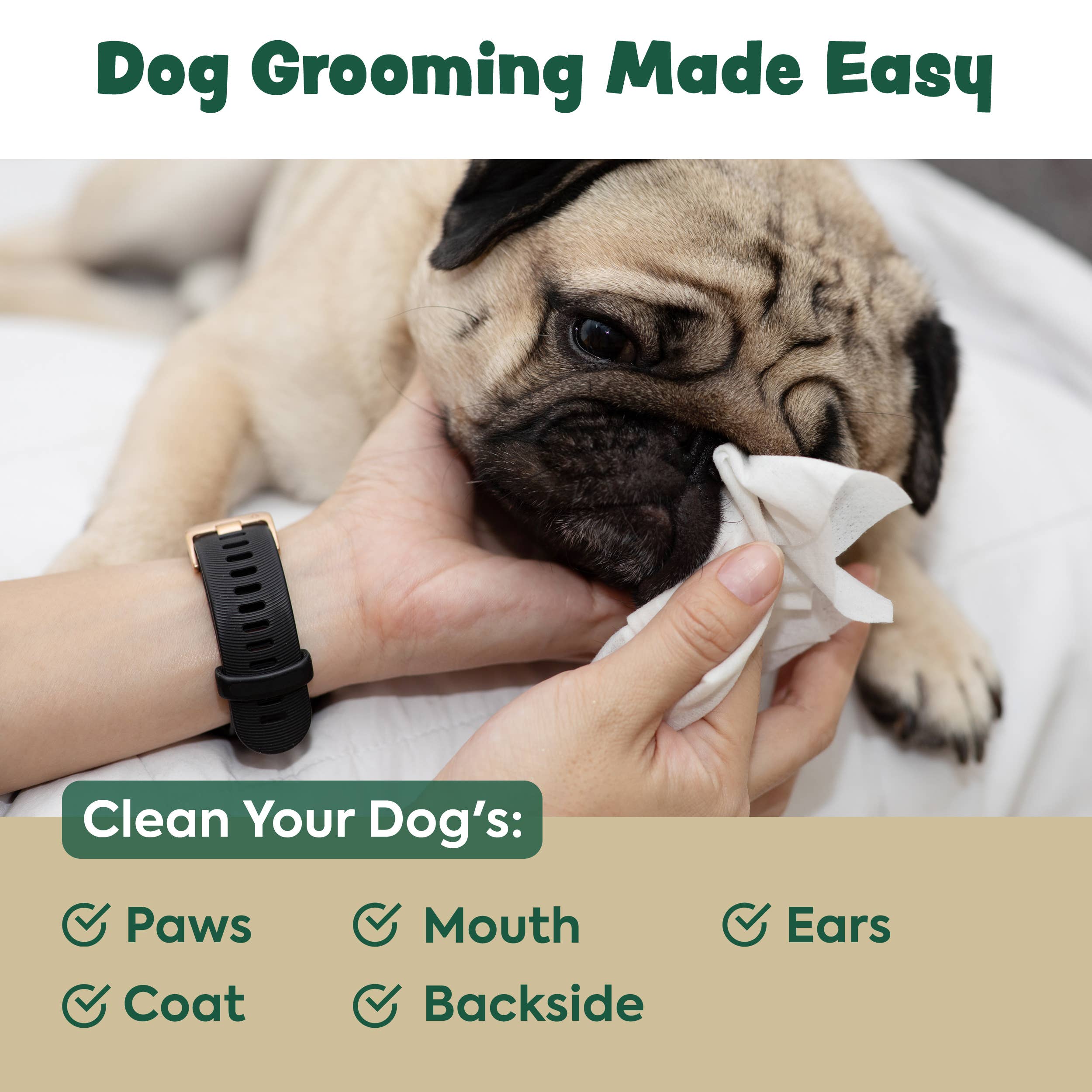 Chew + Heal - Wholesale Pet Grooming Aid - Dog - Extra Thick Herbal-Infused Dog Grooming Wipes - 100 Wipes8