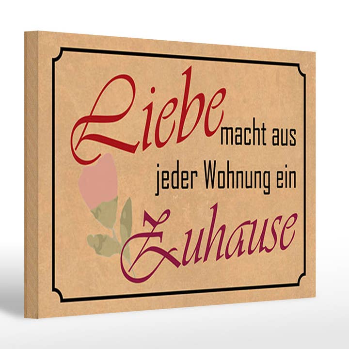 Cartello in legno 20x30 L'amore trasforma ogni appartamento in una casa per la vendita all'ingrosso da parte di Femer