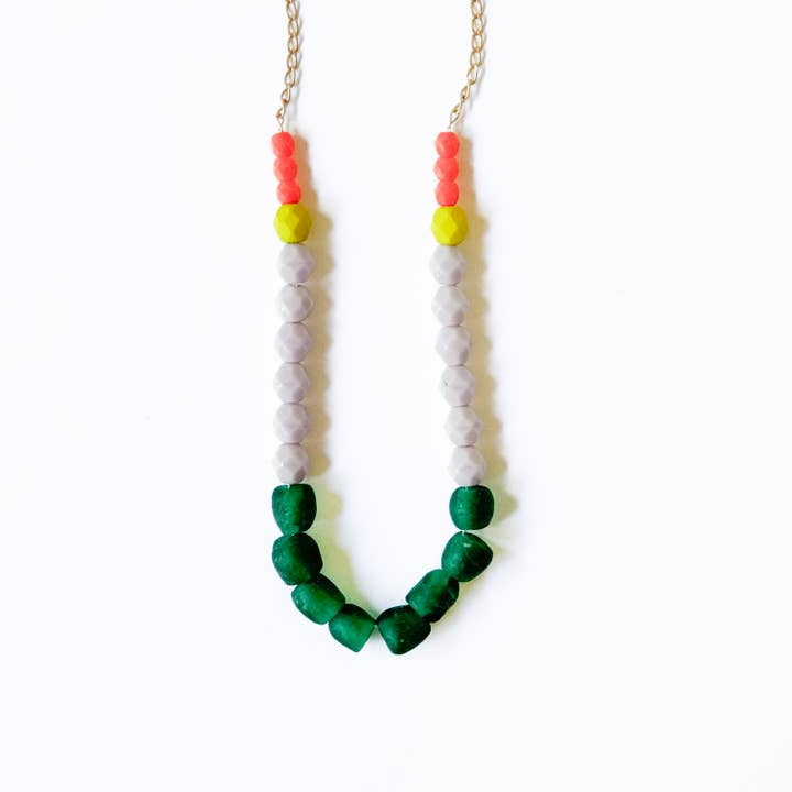 Nest Pretty Things - Wholesale Beaded/Pearl Necklace - Multicolor Recycled African Glass And Mixed Bead Necklace 6
