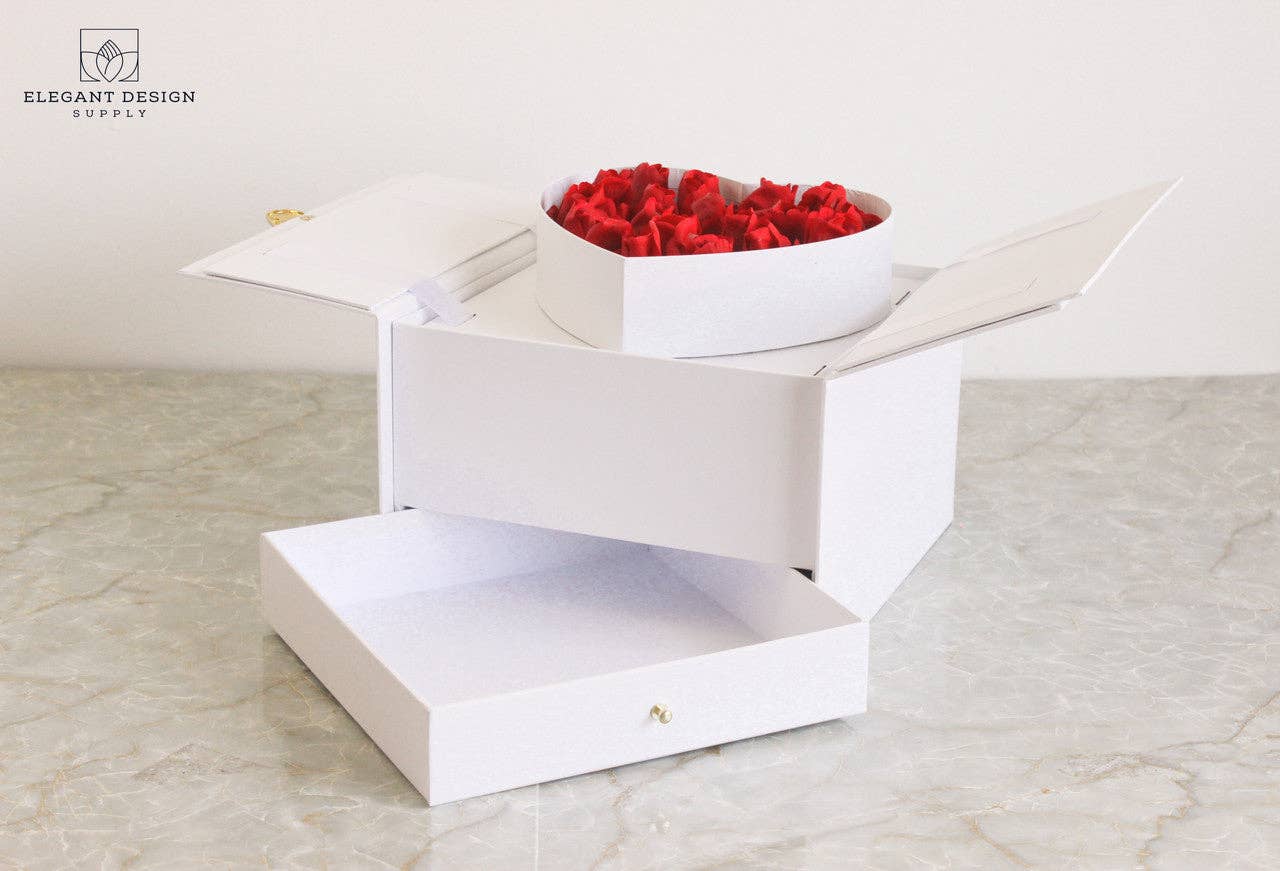 Elegant Design Supply - Wholesale Gift Box - Pull-up Heart Flower Box with Drawer18