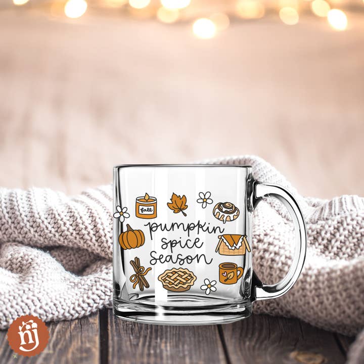 Nearly June Design Co - Wholesale Coffee Mug - Pumpkin Spice Season Glass Mug4