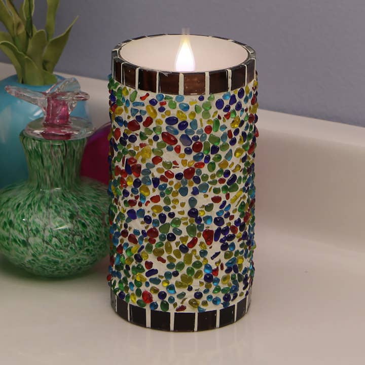 Flipo Group, Ltd. - Wholesale Flameless Candle - Solare' 3D Virtual Flame Flameless Candle Speckled Stucco1