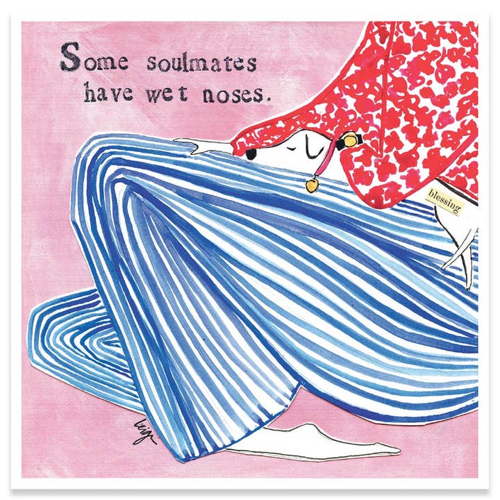 Calypso Cards LLC - Wholesale Everyday Greeting Card - SOULMATES WET NOSES PET SYMPATHY GREETING CARD 5.5 x 5.5"