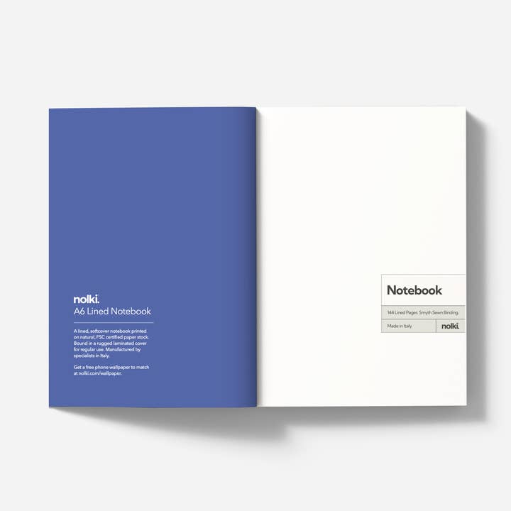 Nolki - Wholesale Notebook - A6 Lined Notebook | Soft Cover | Blank Notebook - Klak Klak1
