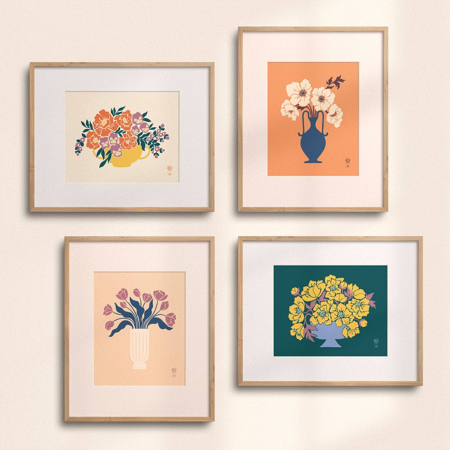 Nuthatch Studio - Wholesale Art Print - White Anemone Vase Giclée Art Print: Floral Wall Decor3