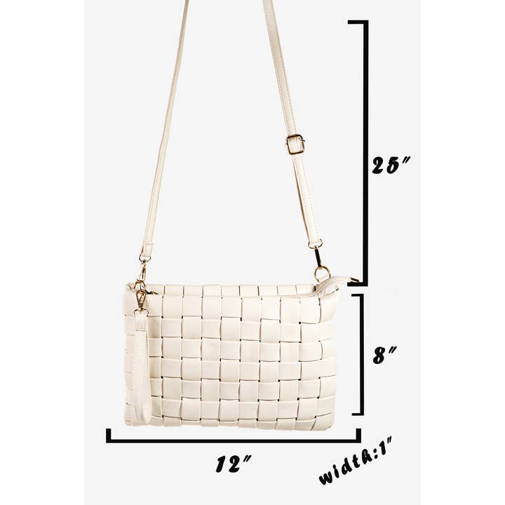 Collections by Fame Accessories - Wholesale Crossbody Bag - Women's - Faux Leather Basket Weave Hand Bag
