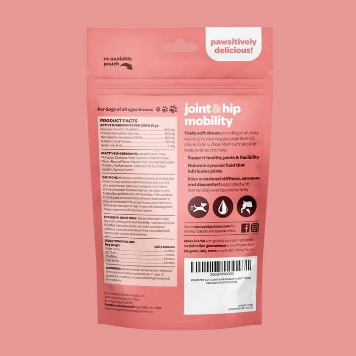 Ready Pet Go - Wholesale Pet treats – Dog - Natural Joint & Hip Mobility Dog Chews - Vitality Support1