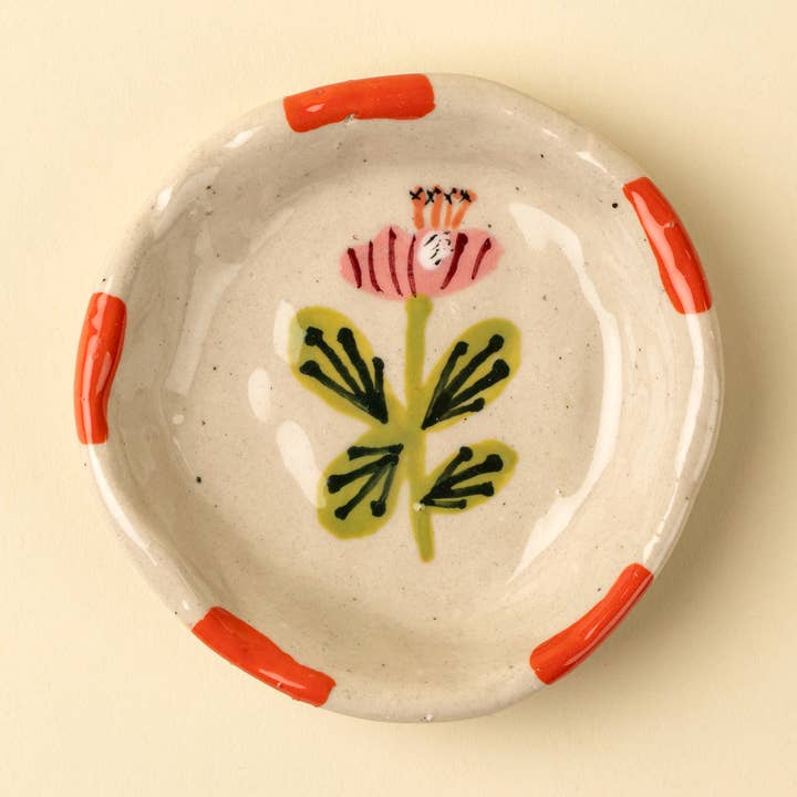 Flora Pottery Mini Dish S, Poppy for wholesale by Indaba Trading