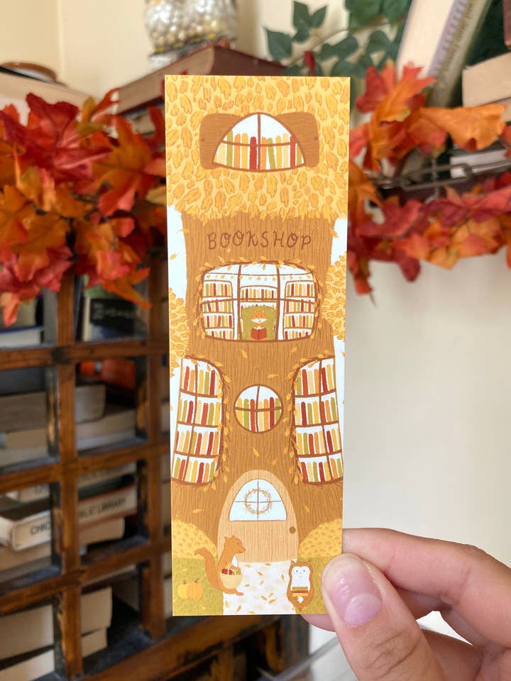 Woodland Fall Bookshop Bookmark for wholesale by Tales and Pages Shop