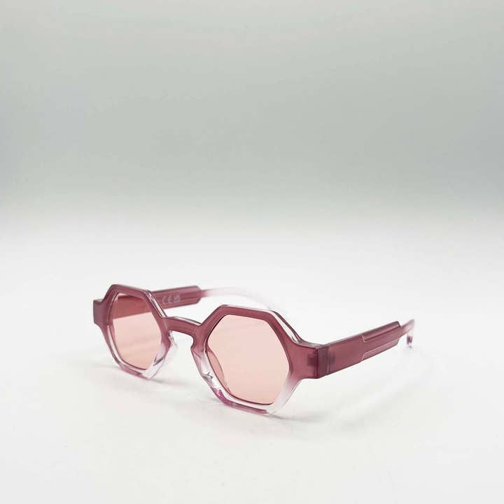 Round Hexagon Sunglasses in Pink for wholesale on Faire