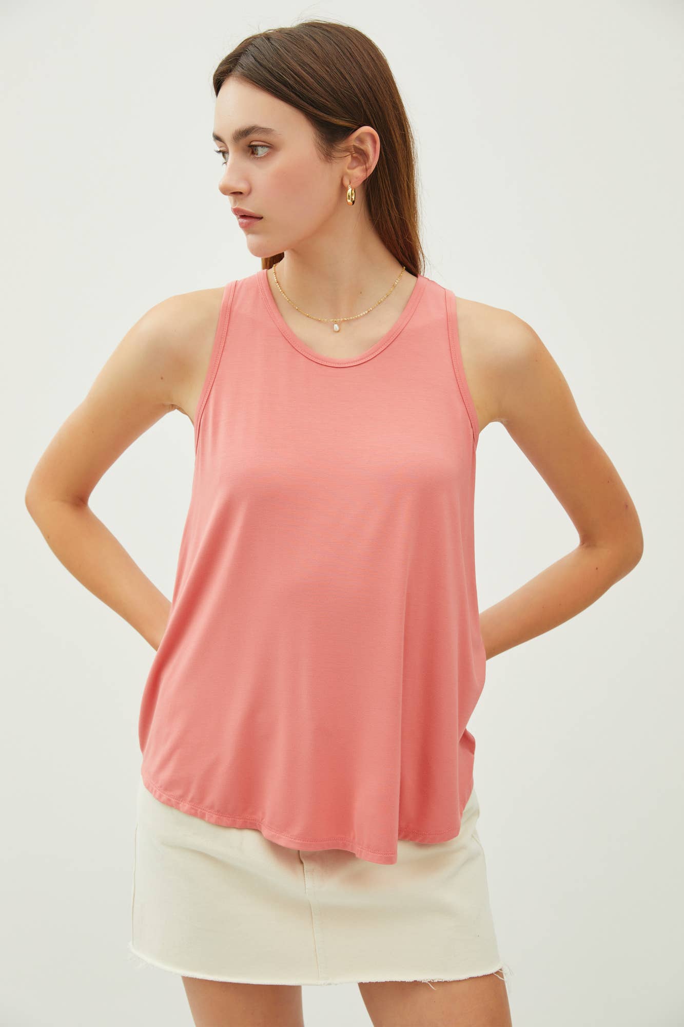 Be Cool - Wholesale Tank Top - Women's - SOFT FLOWY ROUND NECK TANK TOP0