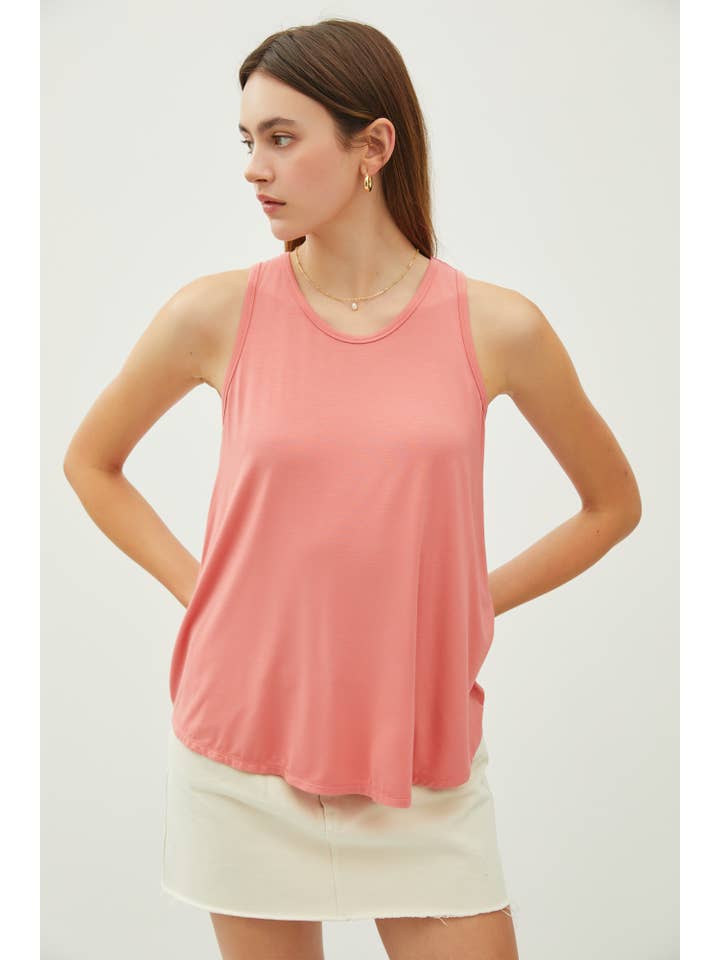 Be Cool - Wholesale Tank Top - Women's - SOFT FLOWY ROUND NECK TANK TOP