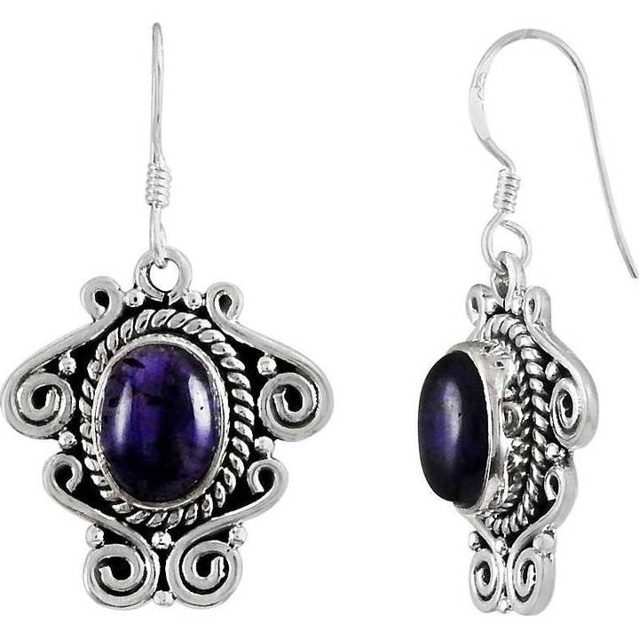 Shine ! 925 Sterling Silver Amethyst Earrings for wholesale by ZiFiti
