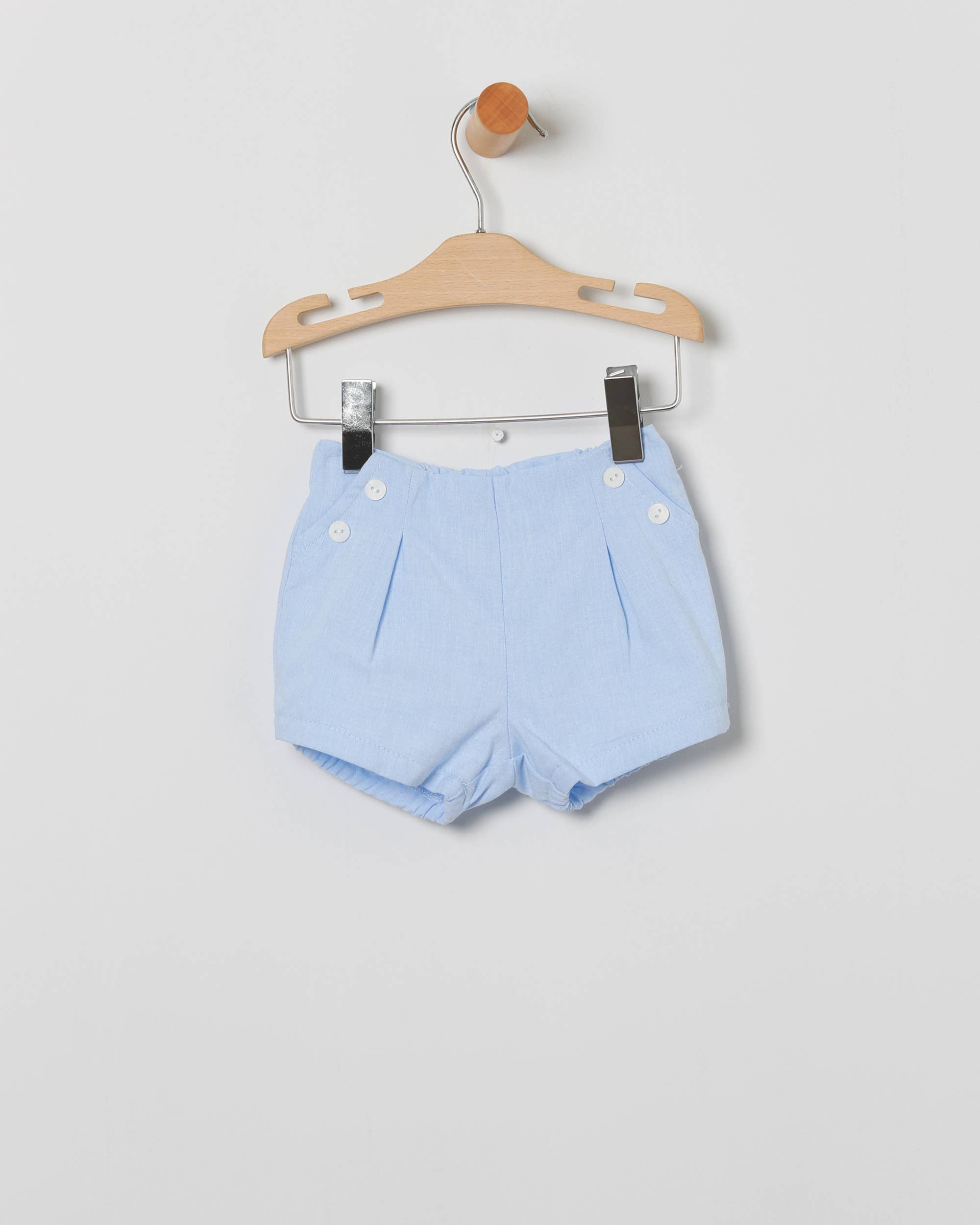 COCO ACQUA - Vendita all'ingrosso Completo top e pantaloncini - Neonati - Completo Bambino con Camicia e Bloomer in Celeste2