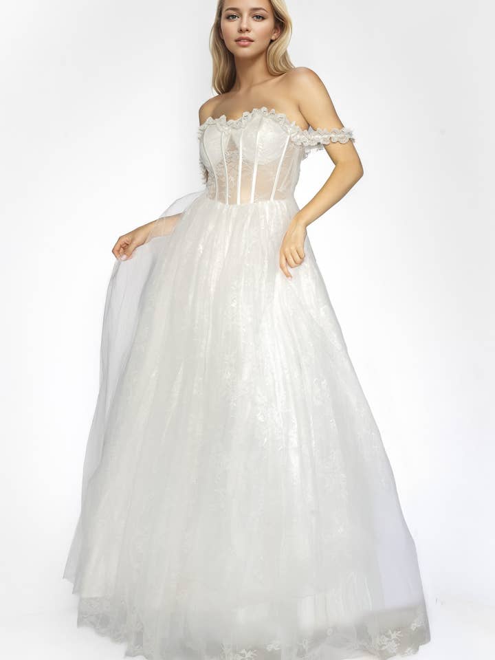 Rynket tylkorsagekjole S#0034 for engroshandel hos ILY From