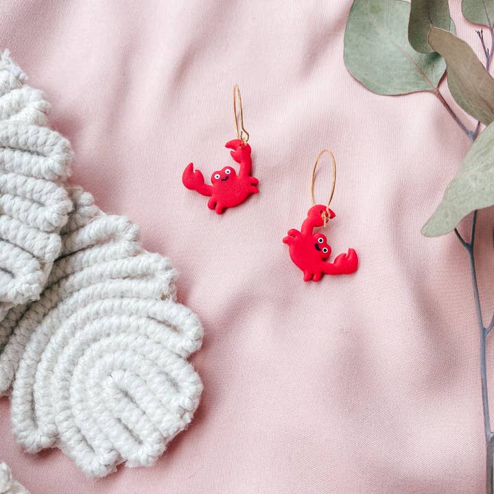 ClayWithA - Wholesale Dangle Earrings - Fun Crab Earrings1