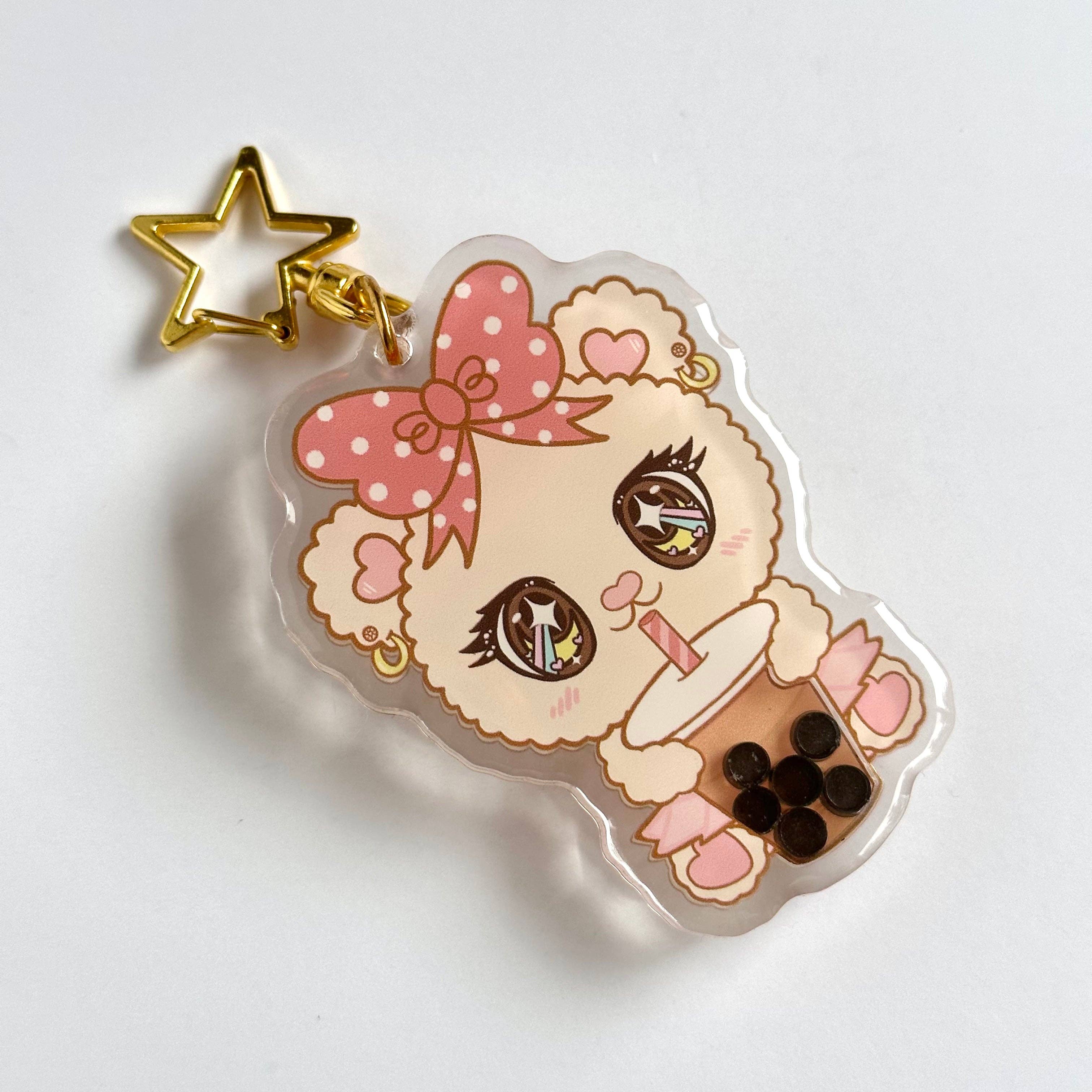 Cyndercake - Vente Porte-clés – femme - Porte-clés Boba Shaker - Vivi-Bear (thé au lait)1