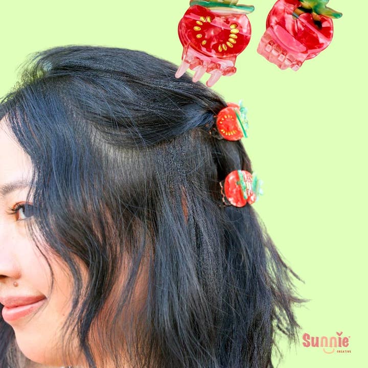 Sunnie Creative - Wholesale Hair clip – Women’s - Mini Mismatch Double Side Tomato Claw Clip5