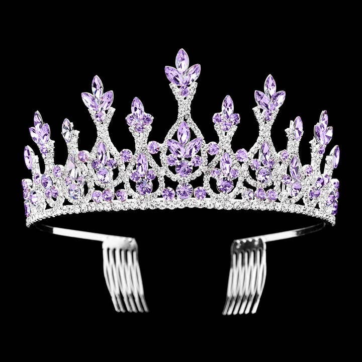 Sensibling Corp. - Wholesale Tiara - Women's - Marquise Stone Cluster Embellished Royal Crown Princess Tiara9