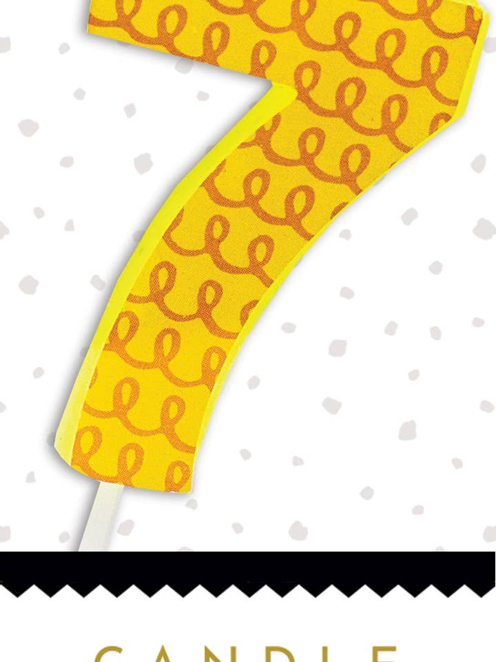 7 Colorful Decal Number Candle for wholesale by Party Partners