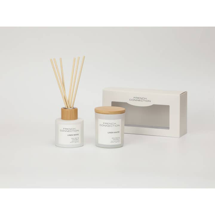 Pastel Sea Salt & Coconut Candle and Reed Diffuser Set for wholesale by French Connection
