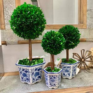 Beautiful Greenery Half Ball Orb, Faux plant, candlestick greenery dec –  FarmHouse Florals