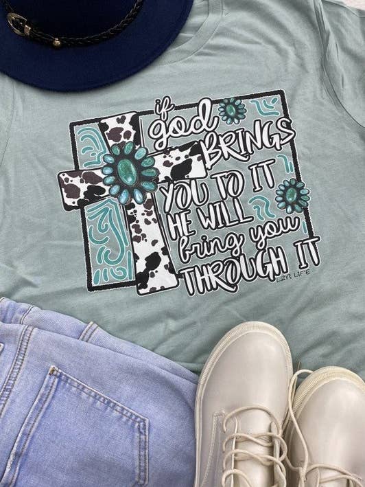 L&B Life - Wholesale Screen Printed T-Shirt - Women's - BC God Brings You Graphic Tshirt0