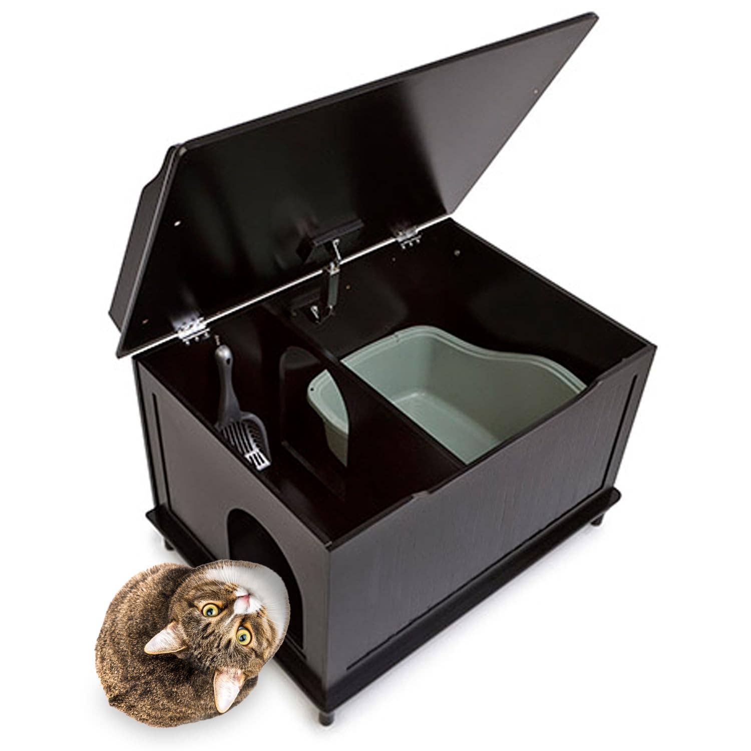 Designer Pet Products, LLC – Caixa de areia para gatos por atacado – Enclosure para Caixa de Areia de Gato, Oculta e à Prova de Cachorro - Caixa de Areia Preta1