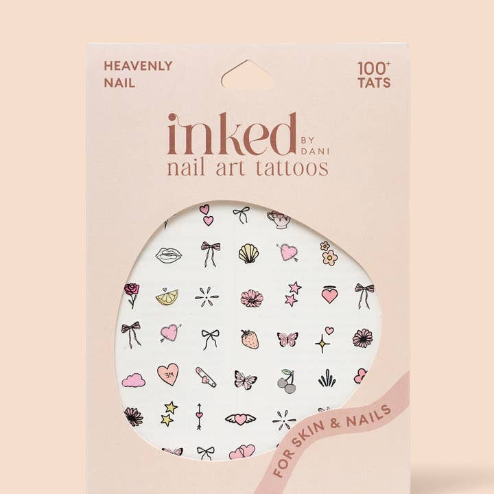 INKED by Dani - Wholesale Temporary Tattoo - Heavenly Nail Art Temporary Tattoo Pack