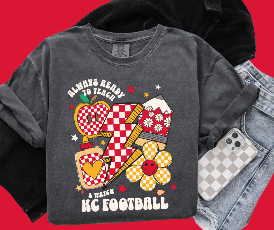 Rooster DTF Transfer Co - Wholesale Sublimation Transfer - DTF TRANSFER ONLY  - KC TEACHER PRE-MADE GANG SHEET (22x60in)4