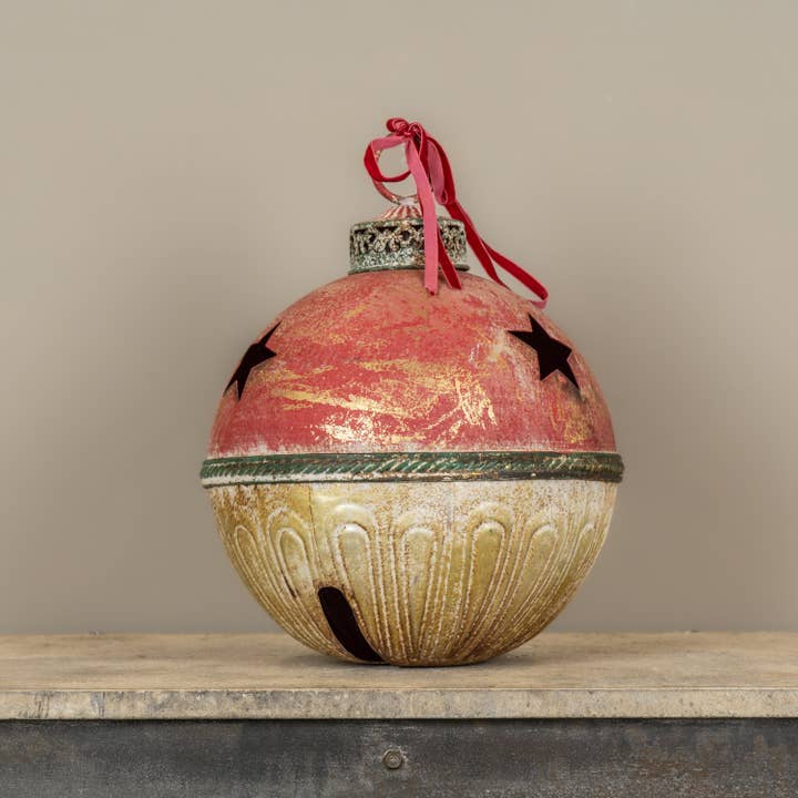 16.75" GOLD, GREEN & RED SLEIGH BELL for wholesale by Ragon House