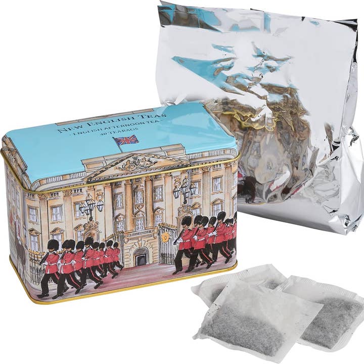 Buckingham Palace & The Kings Calvary 40 Tea Tin for wholesale by mOrganics Beauty