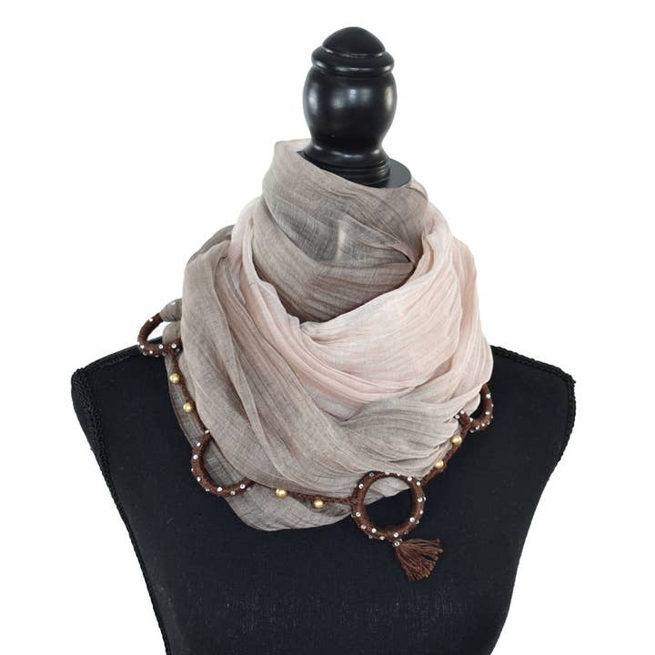 Dupatta Designs - Wholesale Scarf - Women's - Unity Jeweled Infinity Scarf1