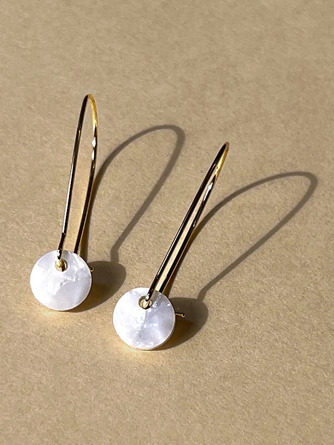 24k Gold Plated Mini Disc Oval Hoop Earrings for wholesale by Aloë Earrings