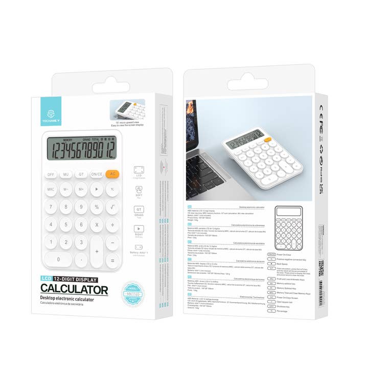 TECHANCY - Wholesale Calculator - Techancy MK1165 Desktop Calculator, 12 Digits, LCD Display, 4