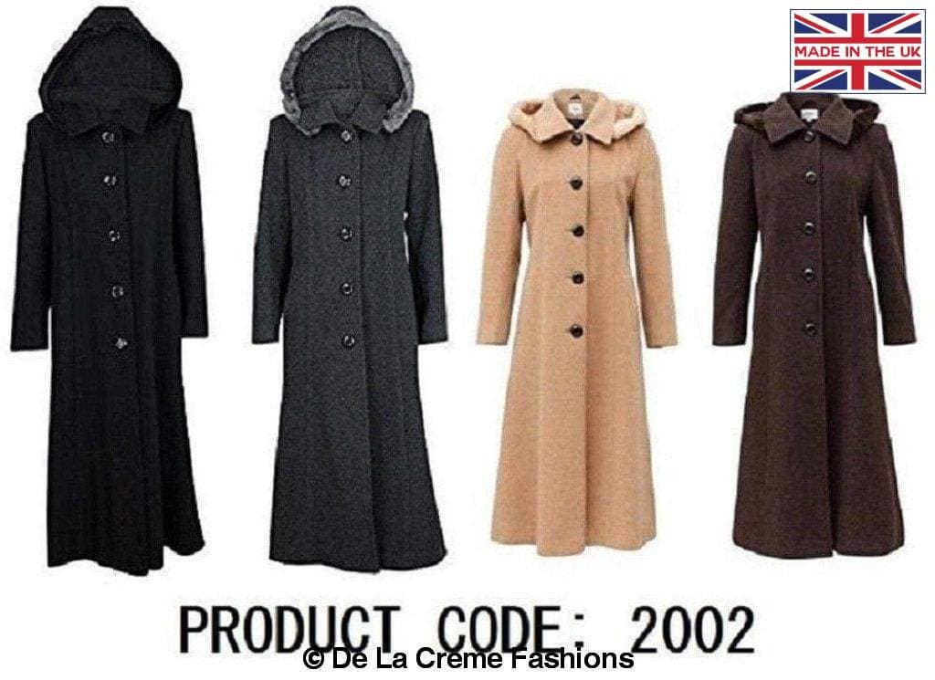 De La Creme Fashions – wholesale Fur/faux fur coat – Women's – Womens Wool Blend Faux Fur Trim Hooded Long Coat8