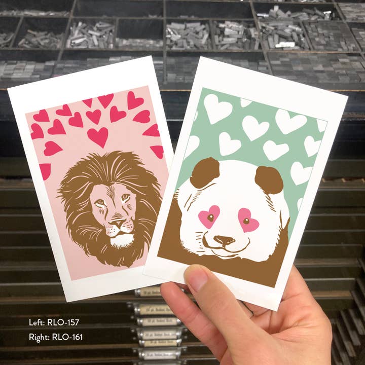 Rigel Paper - Wholesale Postcard - RLO-161 Panda with Hearts Postcard2